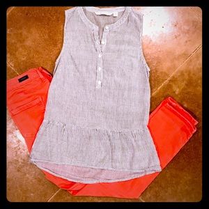 Lauren Conrad Sleeveless Striped Peplum XS